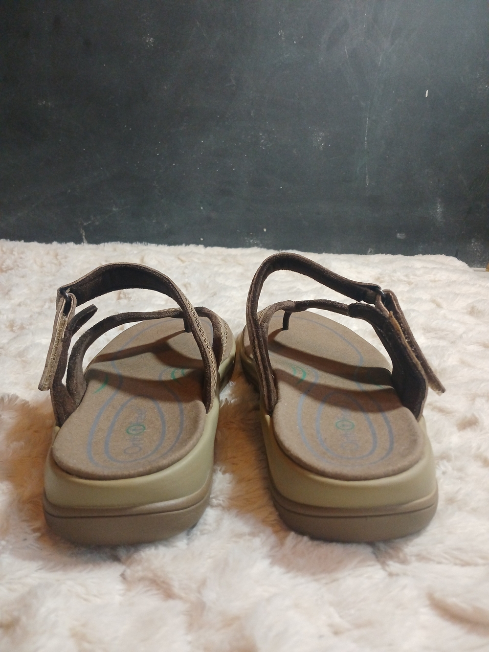OrthoFeet Gaya Womens Snakeskin Print Brown Taupe Sandals Size 9B - Picture 2 of 11